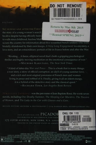 A Very Long Engagement A Novel