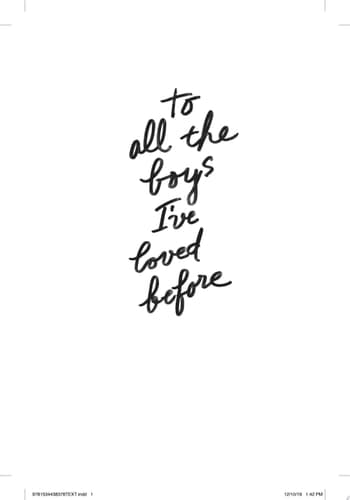 To All the Boys I've Loved Before